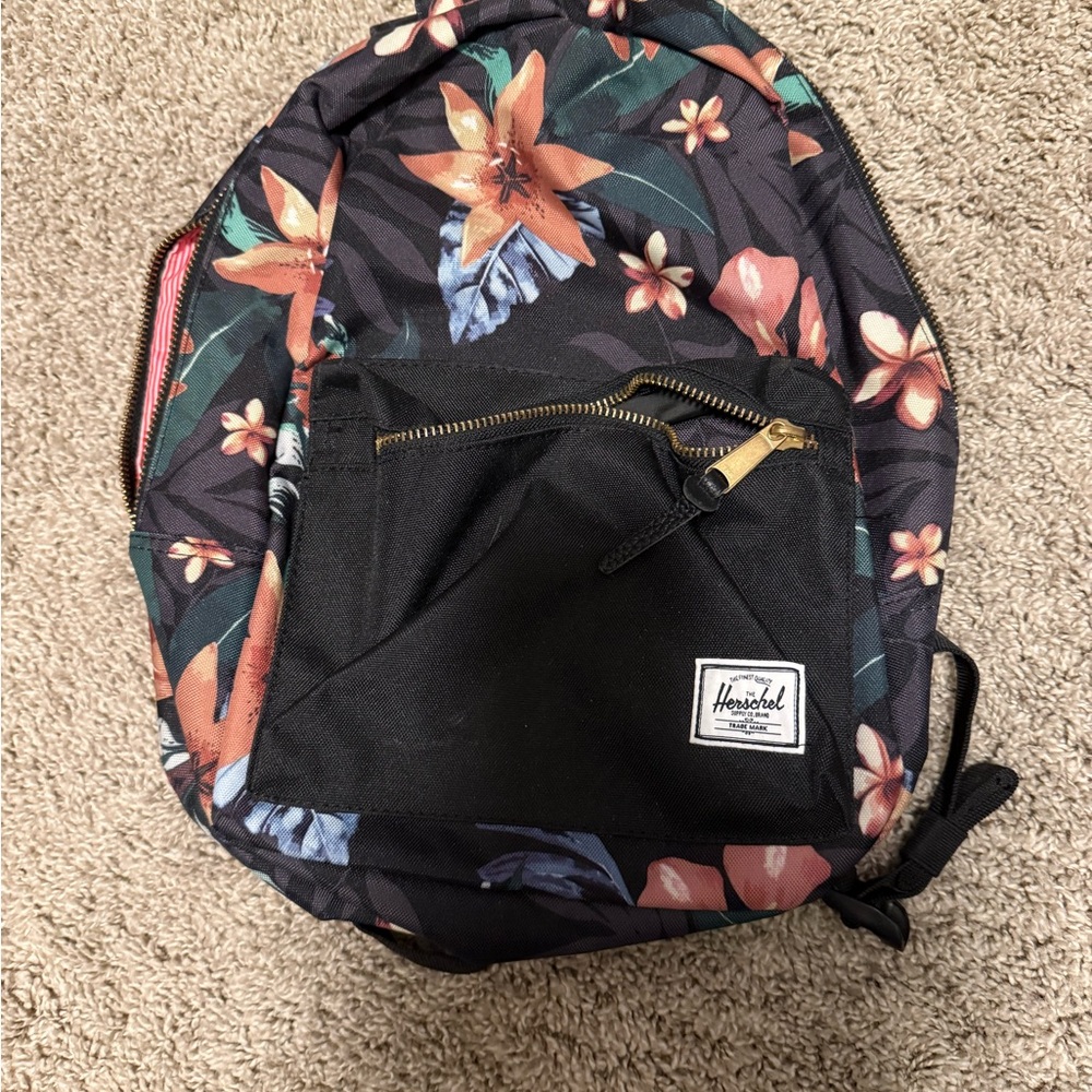 NWOT Herschel Supply Company Floral Black Backpack